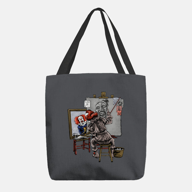 Triple Clown Portrait-None-Basic Tote-Bag-zascanauta