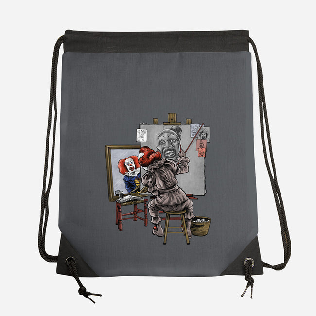 Triple Clown Portrait-None-Drawstring-Bag-zascanauta