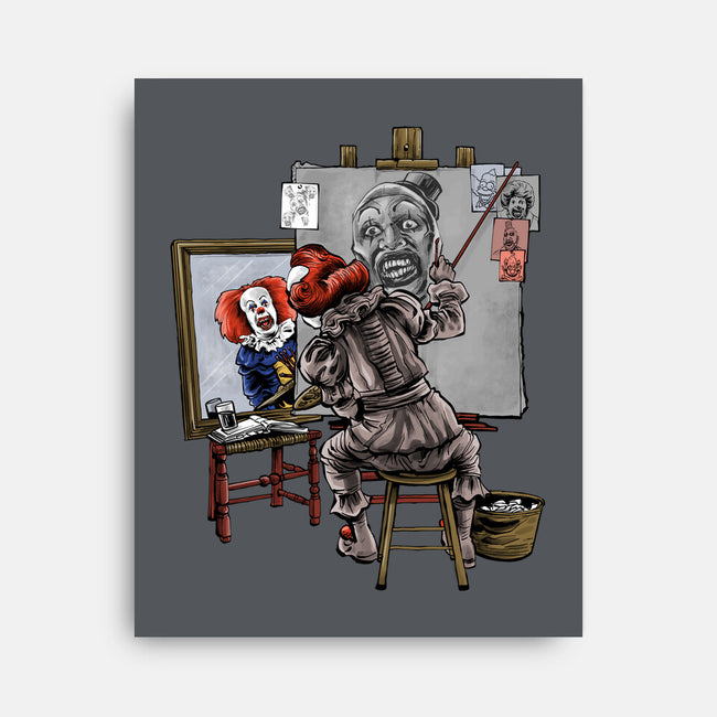 Triple Clown Portrait-None-Stretched-Canvas-zascanauta