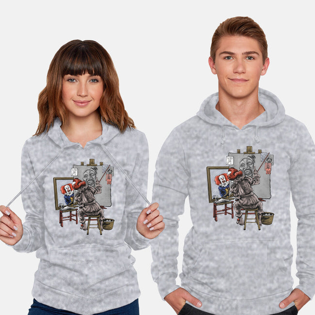 Triple Clown Portrait-Unisex-Pullover-Sweatshirt-zascanauta