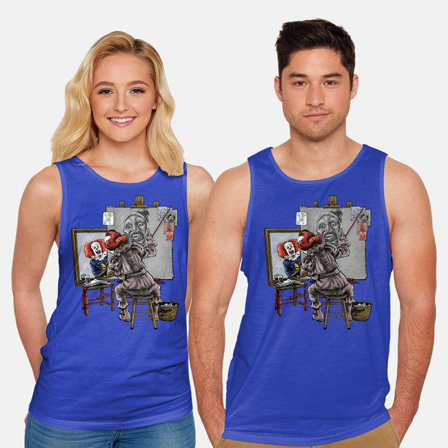 Triple Clown Portrait-Unisex-Basic-Tank-zascanauta