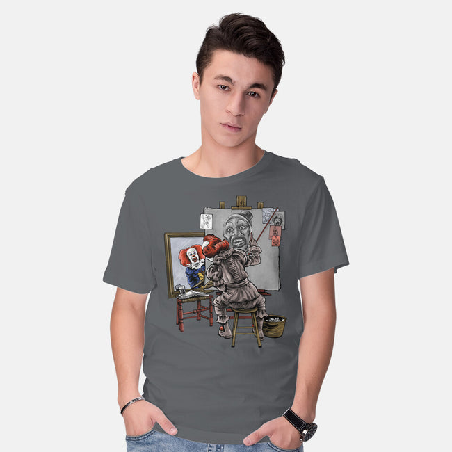 Triple Clown Portrait-Mens-Basic-Tee-zascanauta