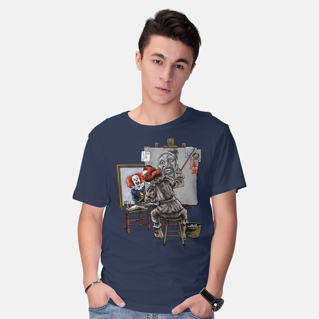 Triple Clown Portrait-Mens-Basic-Tee-zascanauta