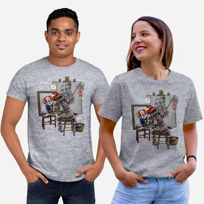 Triple Clown Portrait-Unisex-Basic-Tee-zascanauta