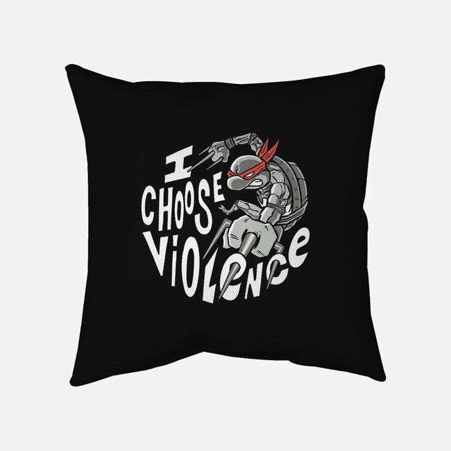 I Choose Violence Turtle-None-Removable Cover w Insert-Throw Pillow-naomori