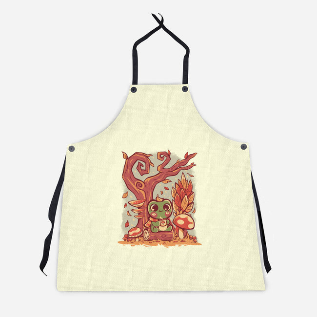 Cozy Autumn Days Frog-Unisex-Kitchen-Apron-TechraNova