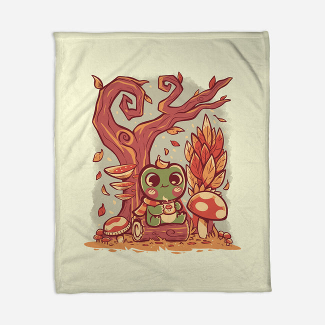 Cozy Autumn Days Frog-None-Fleece-Blanket-TechraNova