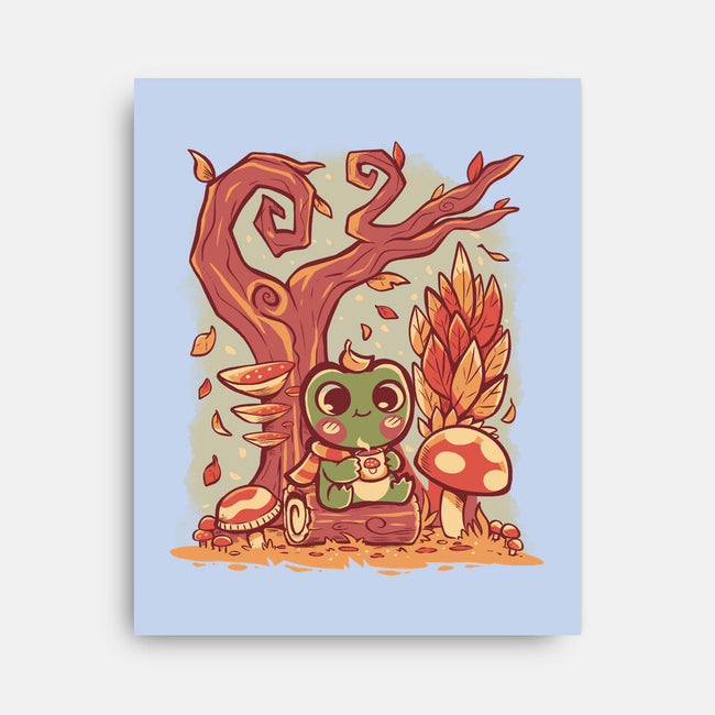 Cozy Autumn Days Frog-None-Stretched-Canvas-TechraNova