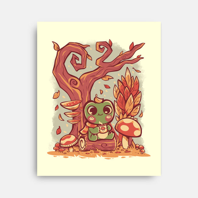 Cozy Autumn Days Frog-None-Stretched-Canvas-TechraNova