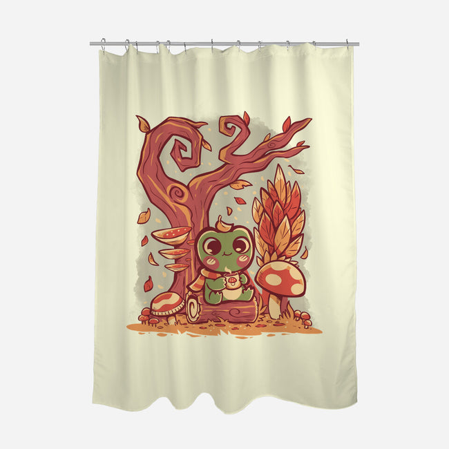 Cozy Autumn Days Frog-None-Polyester-Shower Curtain-TechraNova