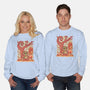 Cozy Autumn Days Frog-Unisex-Crew Neck-Sweatshirt-TechraNova