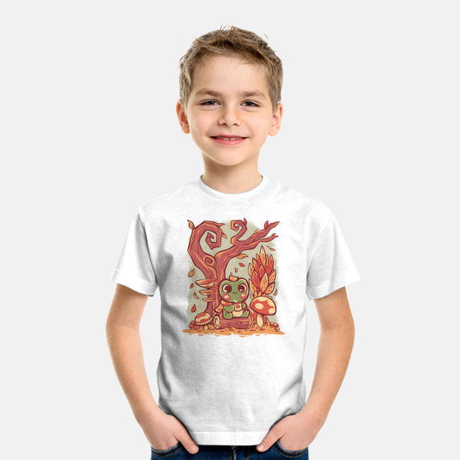 Cozy Autumn Days Frog-Youth-Basic-Tee-TechraNova