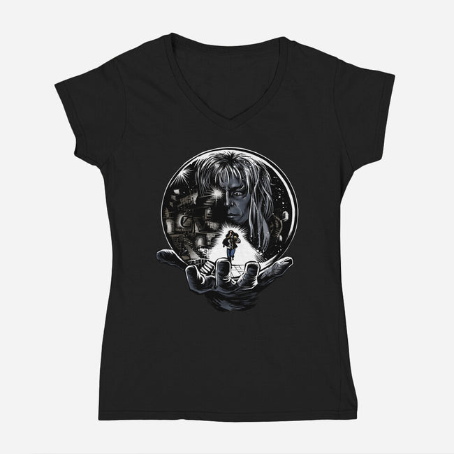 Inside The Labyrinth-Womens-V-Neck-Tee-zascanauta