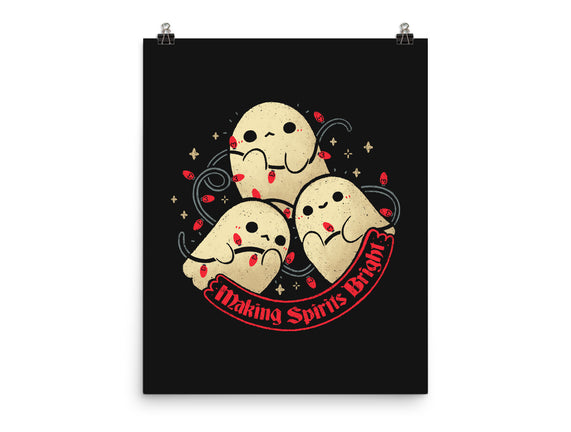 Cute Ghosts Making Spirits Bright