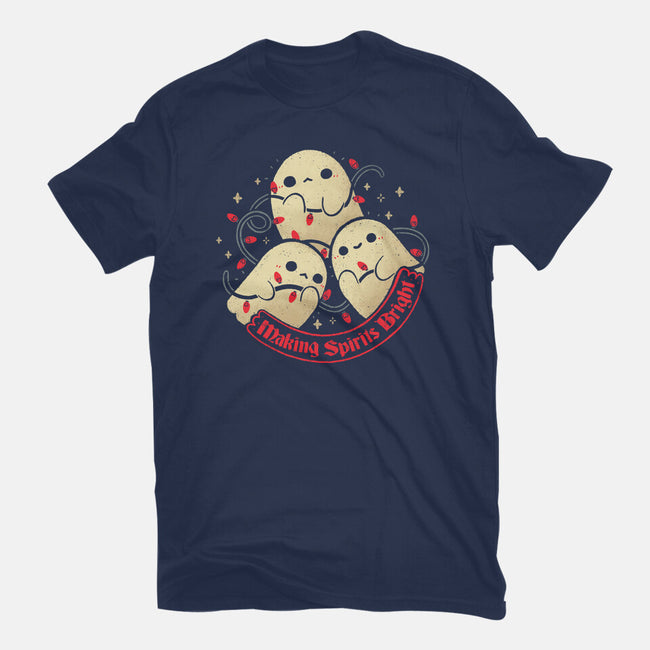 Cute Ghosts Making Spirits Bright-Mens-Basic-Tee-xMorfina