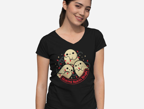 Cute Ghosts Making Spirits Bright