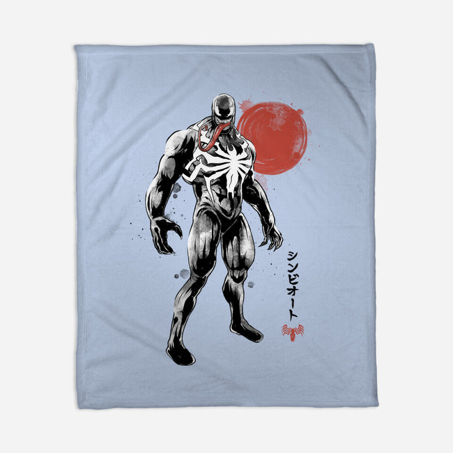 Dark Symbiote Sumi-e-None-Fleece-Blanket-Astrobot Invention