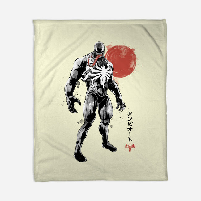 Dark Symbiote Sumi-e-None-Fleece-Blanket-Astrobot Invention