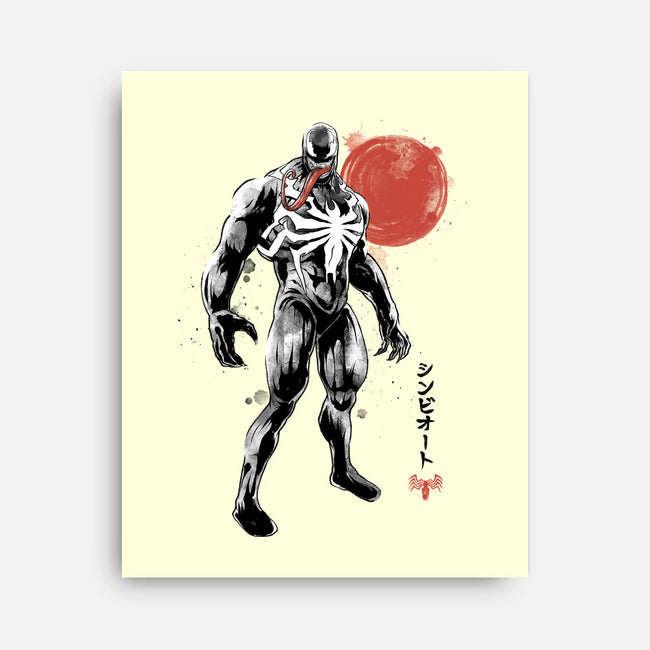 Dark Symbiote Sumi-e-None-Stretched-Canvas-Astrobot Invention