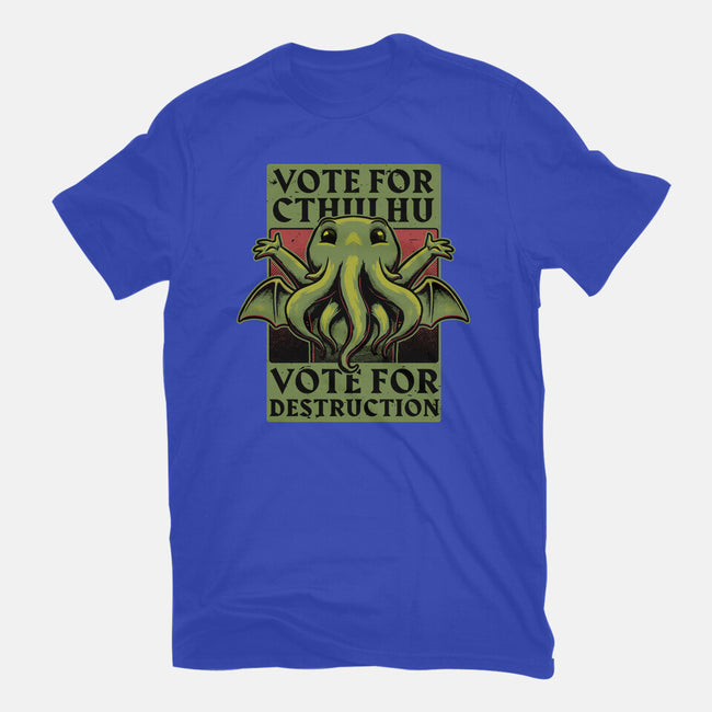 Vote Cthulhu Destruction-Womens-Fitted-Tee-Studio Mootant