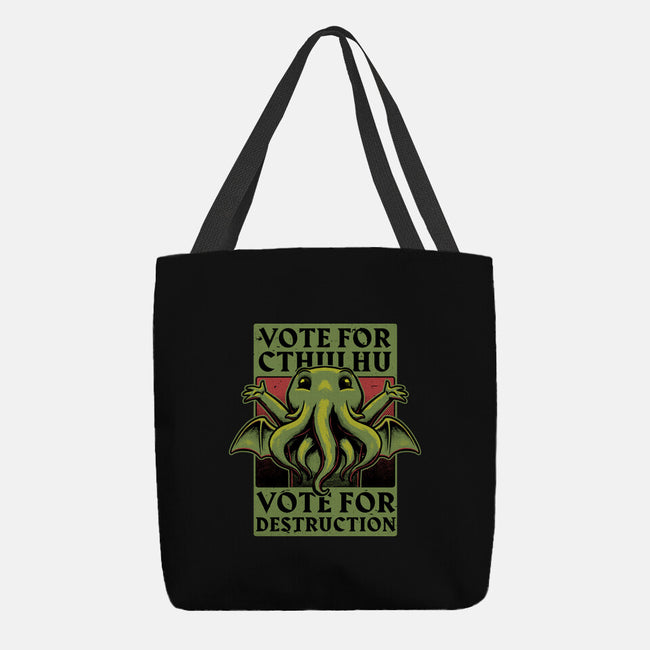 Vote Cthulhu Destruction-None-Basic Tote-Bag-Studio Mootant