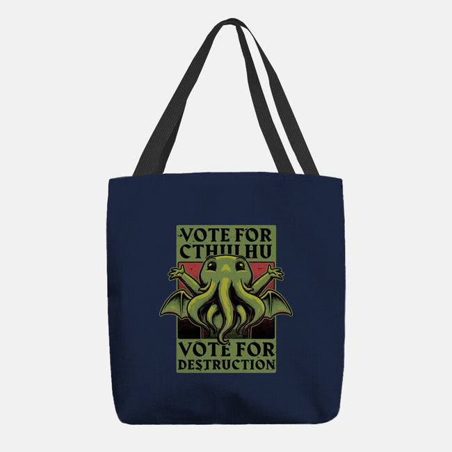 Vote Cthulhu Destruction-None-Basic Tote-Bag-Studio Mootant