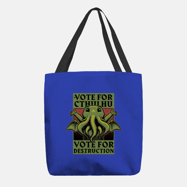 Vote Cthulhu Destruction-None-Basic Tote-Bag-Studio Mootant