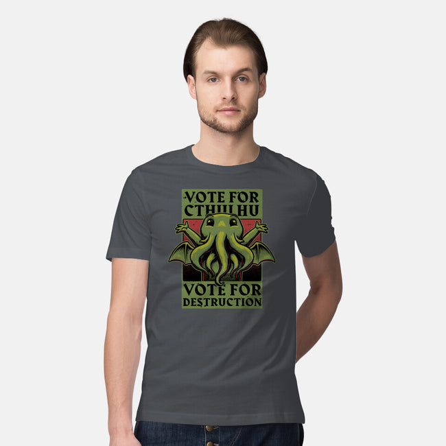 Vote Cthulhu Destruction-Mens-Premium-Tee-Studio Mootant