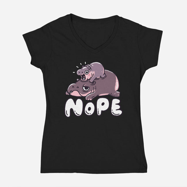 No Moo-Womens-V-Neck-Tee-Wenceslao A Romero