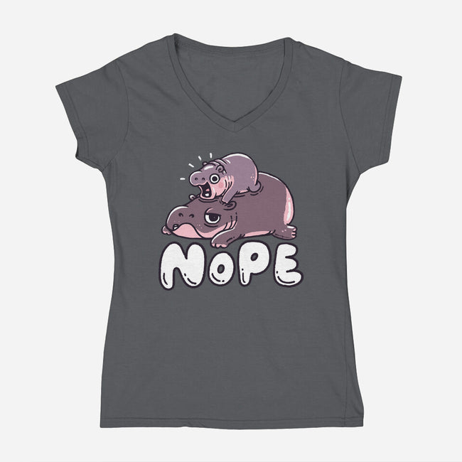 No Moo-Womens-V-Neck-Tee-Wenceslao A Romero