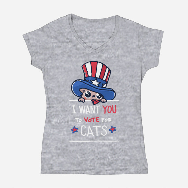 You Should Vote For Cats-Womens-V-Neck-Tee-Wenceslao A Romero