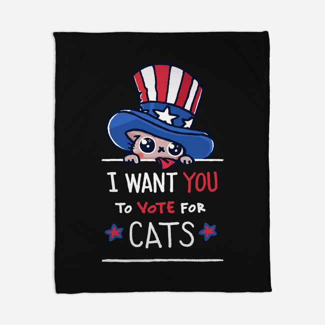 You Should Vote For Cats-None-Fleece-Blanket-Wenceslao A Romero