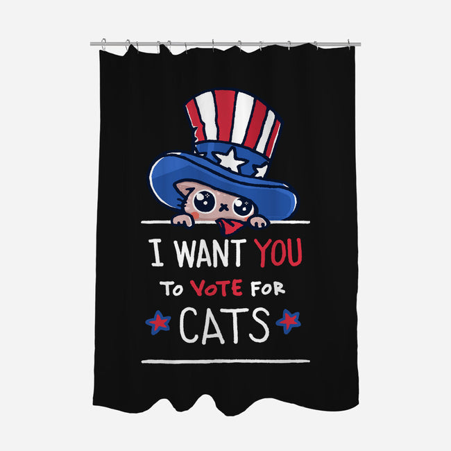 You Should Vote For Cats-None-Polyester-Shower Curtain-Wenceslao A Romero