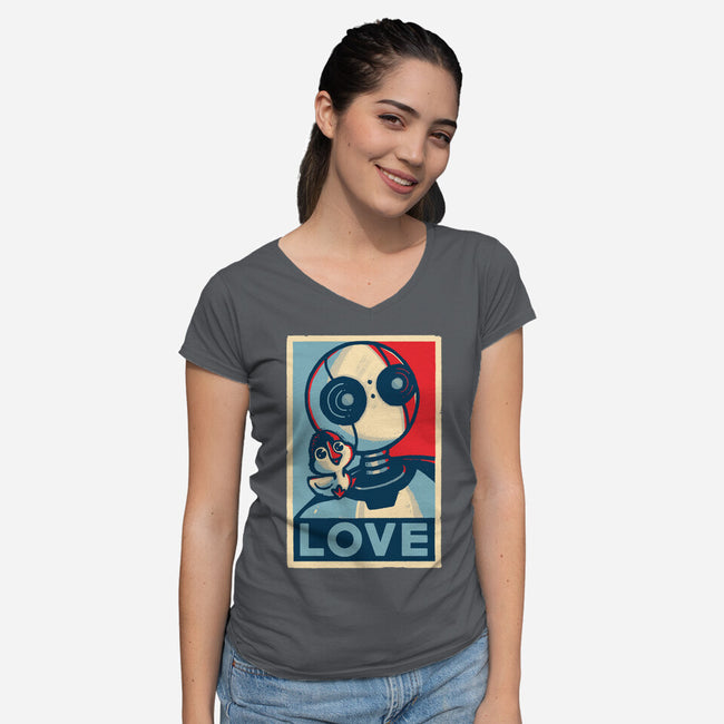 More Than Programmed-Womens-V-Neck-Tee-Wenceslao A Romero