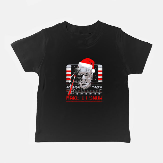 Make It Snow Christmas-Baby-Basic-Tee-rocketman_art