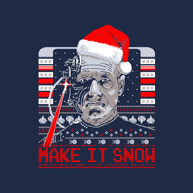 Make It Snow Christmas-Womens-Basic-Tee-rocketman_art