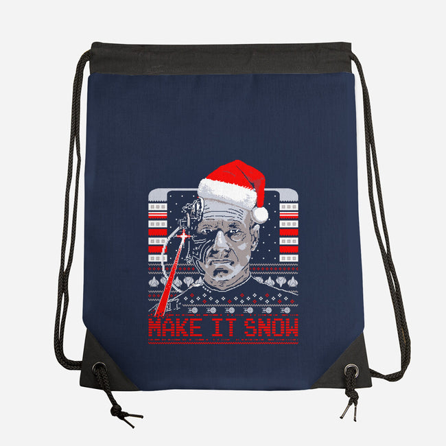 Make It Snow Christmas-None-Drawstring-Bag-rocketman_art