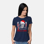 Make It Snow Christmas-Womens-Basic-Tee-rocketman_art