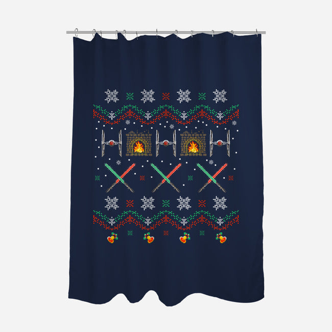 Tie Fighters Christmas-None-Polyester-Shower Curtain-rocketman_art