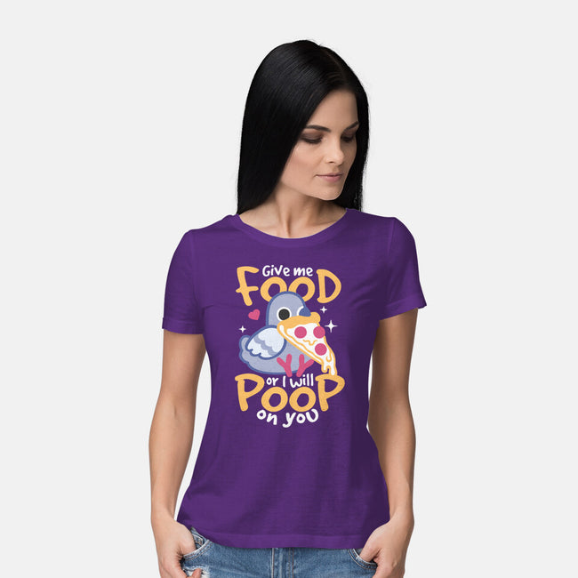 Hungry Pigeon Pizza-Womens-Basic-Tee-NemiMakeit