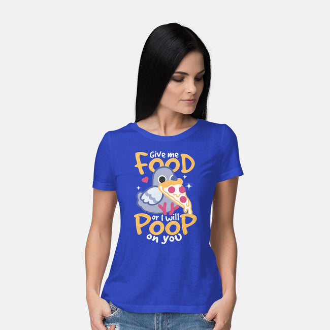 Hungry Pigeon Pizza-Womens-Basic-Tee-NemiMakeit