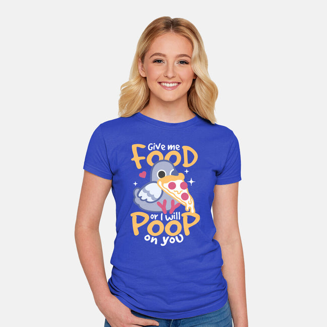 Hungry Pigeon Pizza-Womens-Fitted-Tee-NemiMakeit