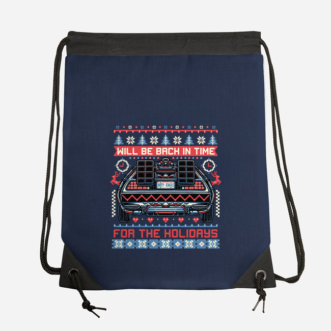 Back In Time For The Holidays-None-Drawstring-Bag-glitchygorilla