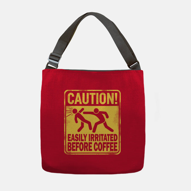 Easily Irritated Before Coffee-None-Adjustable Tote-Bag-BridgeWalker