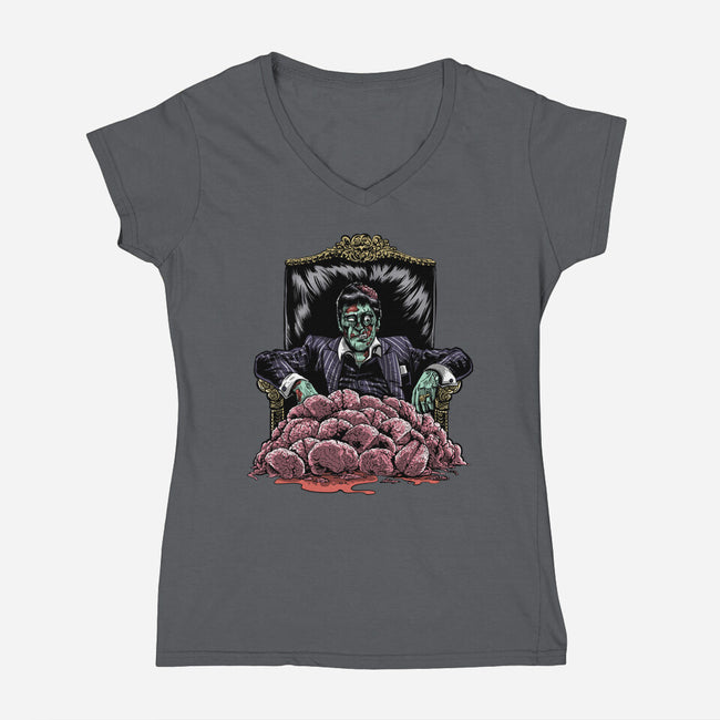 Zombie Montana-Womens-V-Neck-Tee-zascanauta