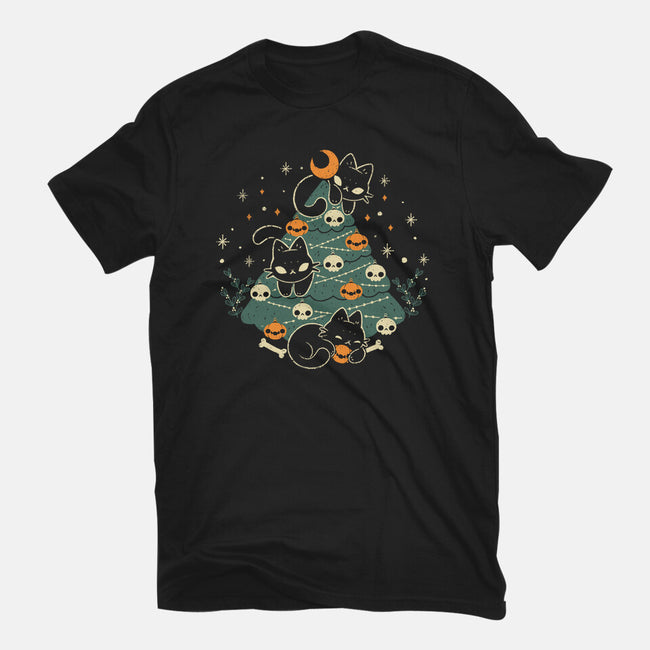 Halloween Christmas Tree-Womens-Basic-Tee-xMorfina