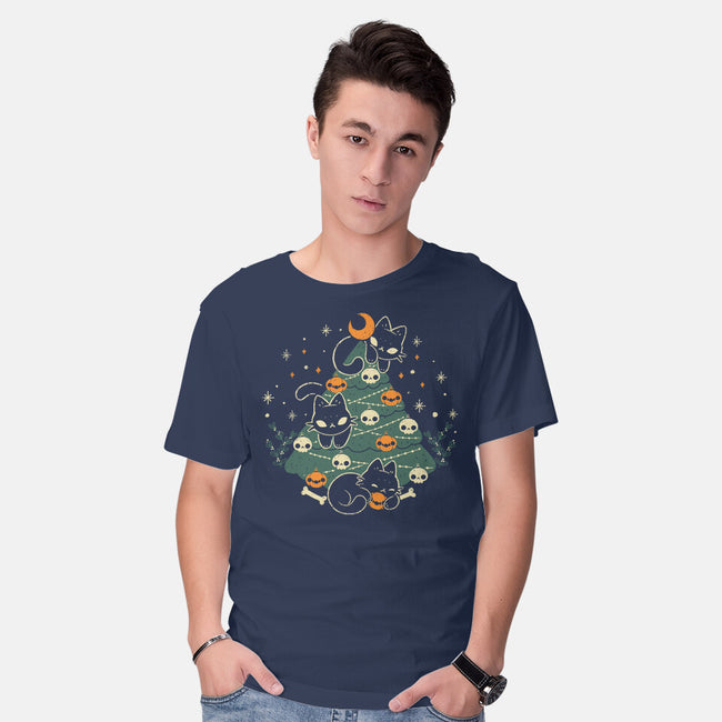 Halloween Christmas Tree-Mens-Basic-Tee-xMorfina