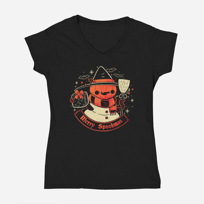 Merry Spookmas-Womens-V-Neck-Tee-xMorfina