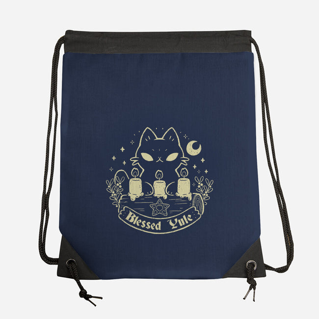 Blessed Yule Black Cat-None-Drawstring-Bag-xMorfina