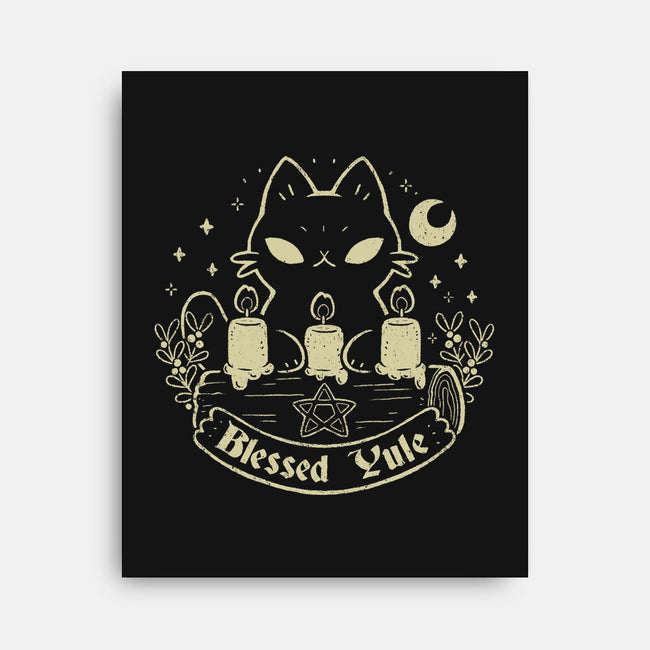 Blessed Yule Black Cat-None-Stretched-Canvas-xMorfina